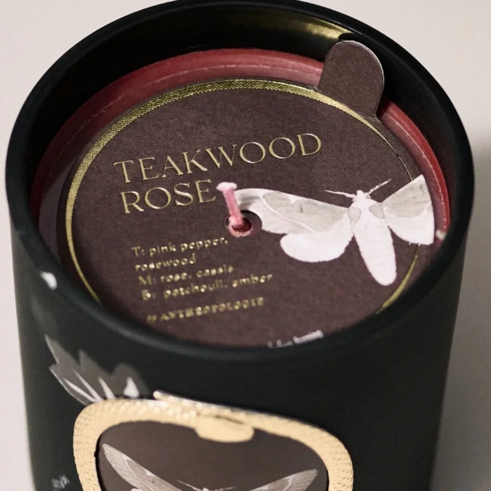 Catherine Martin Enchanted Black‎ and Gold Moth Candle